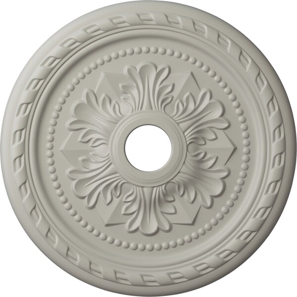 Ekena Millwork Palmetto Ceiling Medallion (Canopies up to 3 5/8"), 23 5/8"OD x 3 5/8"ID x 1 5/8"P, Pot of Cream CM23PMPCF - main